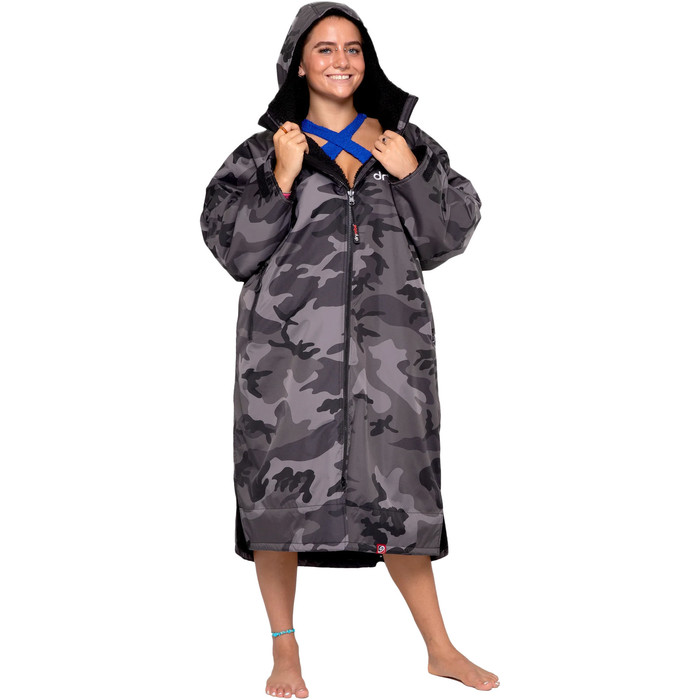 2024 Dryrobe Advance Langarmshirt Wechsel Robe V3 DR104 - Black Camo / Black